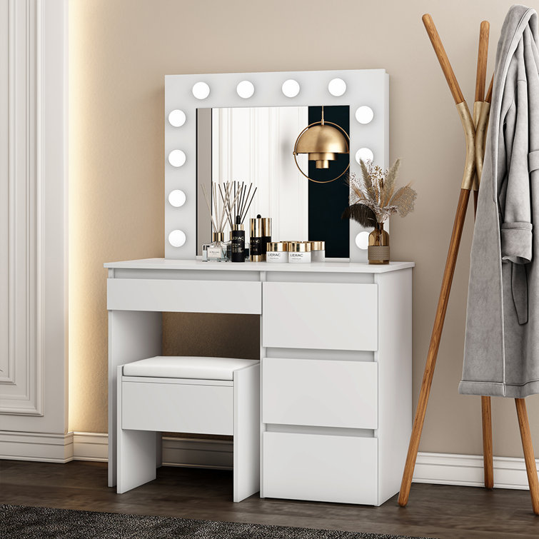 Brayden Studio Dressing Table with Mirror Wayfair.co.uk